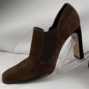 Bijou Luxe Chic Brown Suede Women's Heels